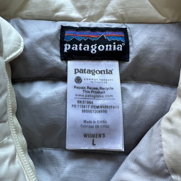 Patagonia Puffy Coat Jacket White Women's Large - Picture 2 of 5